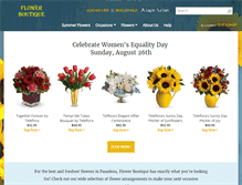 Tablet Screenshot of pasadenaflowerboutique.com